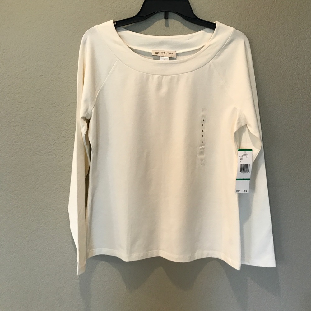 NWT Jones New York Cream Stretch T-shirt, L